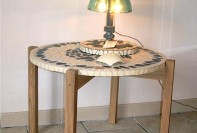 Table basse: Autruche et ardoise.